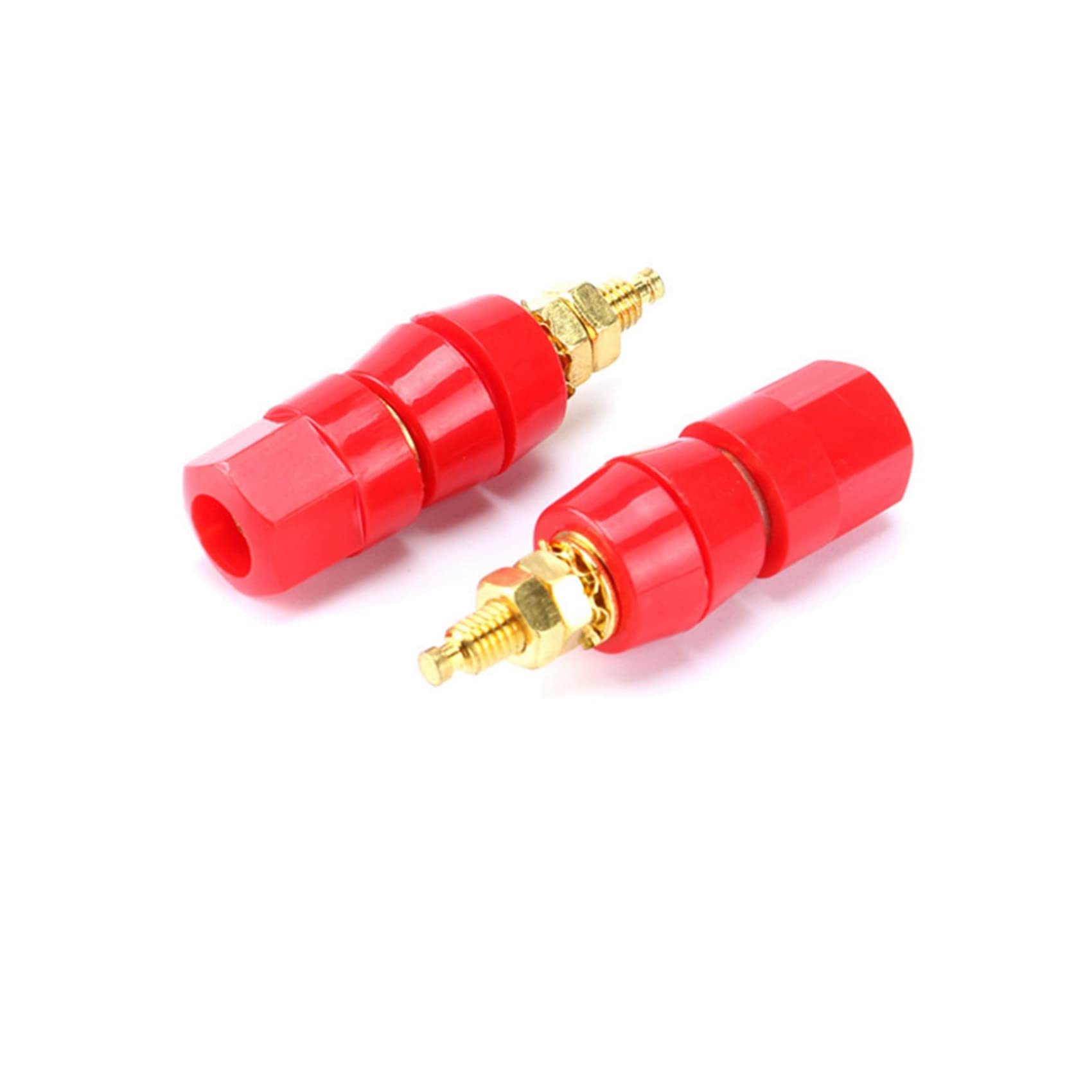 10 Terminali A Banana 4mm Per Altoparlanti – In Rame Puro Placcato Oro, Per Cavi Da 12 Gauge, Colore Oro E Nero