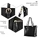 Kattee Genuine Leather Women Tote Bag Soft Handbags Vintage Shoulder Purses Fashion Top Handle Bag Large Capacity (Black)