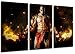 Produktbild Dark God of War 3-Teilig auf Leinwand, Gesamtformat: 120x80 cm fertig gerahmte Kunstdruckbilder als Wandbild - Billiger als Ölbild oder Gemälde - KEIN Poster oder Plakat