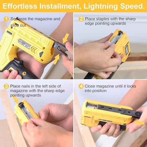 Yeahome YHHT-284 Electric Staple Gun, 2 In 1 Electric Light Duty Brad Nailer/Stapler, 3.7V Power Cordless Stapler Tacker thumb #2