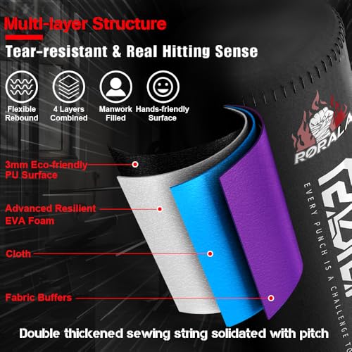 image for RORALA Freestanding Punching Bag with 12OZ Pro Boxing Gloves,Heavy Bag