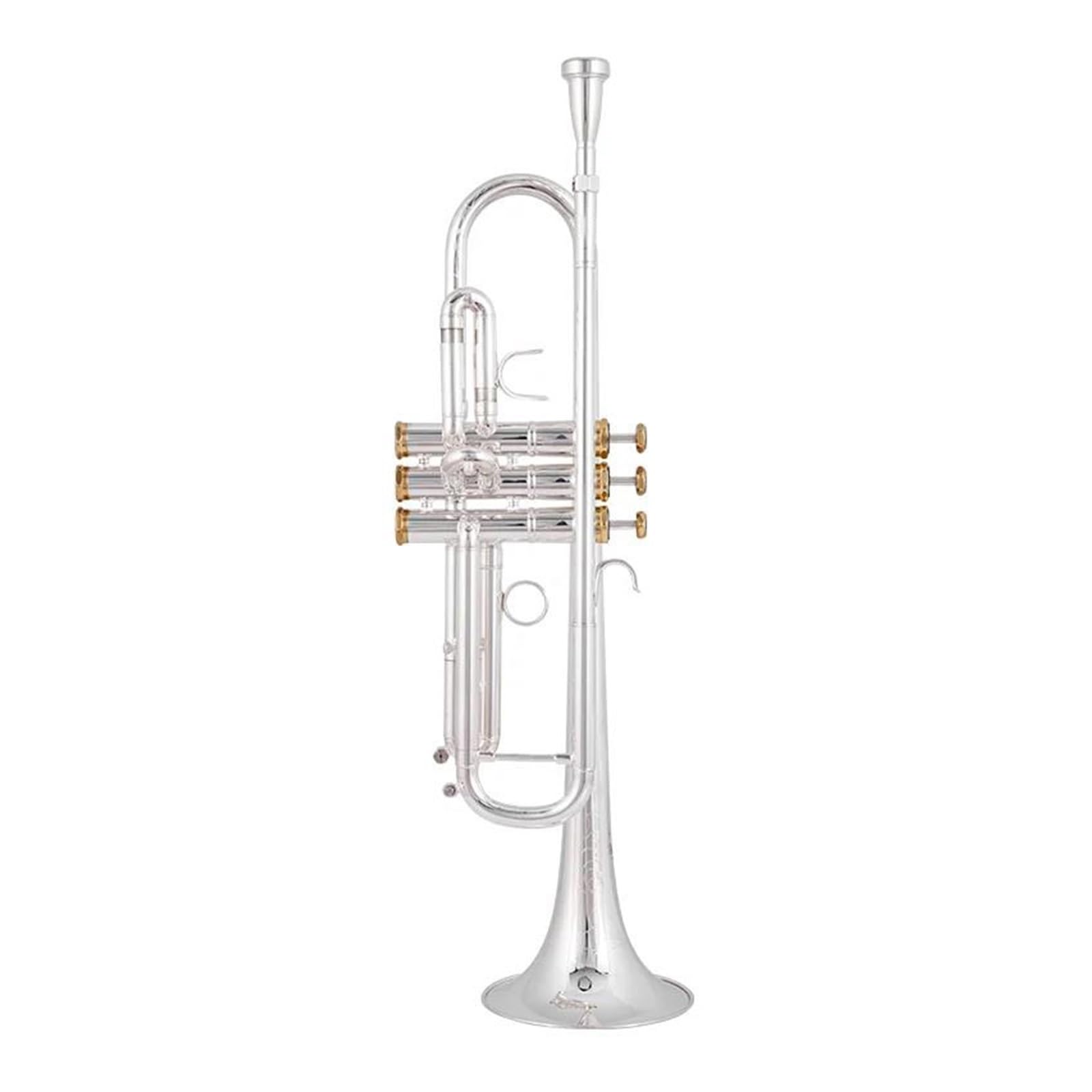 Trompetas para Estudiantes Trompeta Pequeña BB, Instrumentos Musicales Profesionales con Llave Dorada Y Plateada, con Estuche