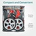 Instep Sync Single Seat Bike Child Trailer, Max Weight 40 lbs., 5-Point Harness, Folding Frame, Quick Release Wheels, Easy Storage, Bug Screen & Weather Shield, Red