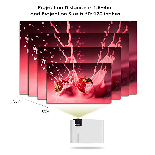 ELEPHAS LED Movie Projector, with 2018 Updated LCD Technology Support