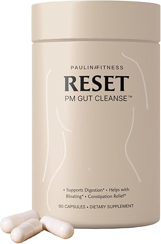 Paulina FITNESS Reset Overnight Digestive Aid, Bloating Relief, & Gut Health Supplement Natural Detox & Digestive Cleanse to Support