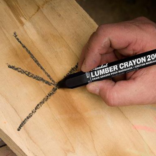 Markal 200 Lumber Crayon Economical Wax Based Marker, 1/2" Hex, 4-5/8" Length, Black (Pack Of 12) #TOP1