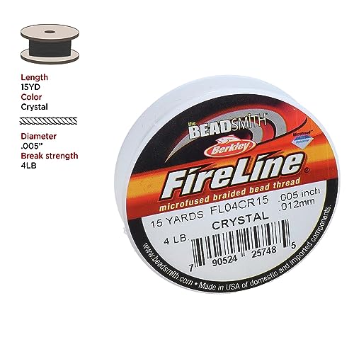 The Beadsmith Fireline by Berkley, Micro-Fused Braided Thread, 3-Pack, Crystal Color, 4lb., 6lb., & 8lb. Test, 15 Yard Spools - Image 2