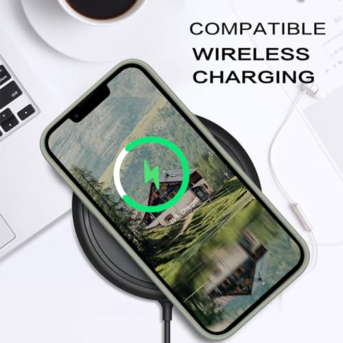 Coque iPhone 14 silicone souple protège contre chutes et rayures vert calke - 4