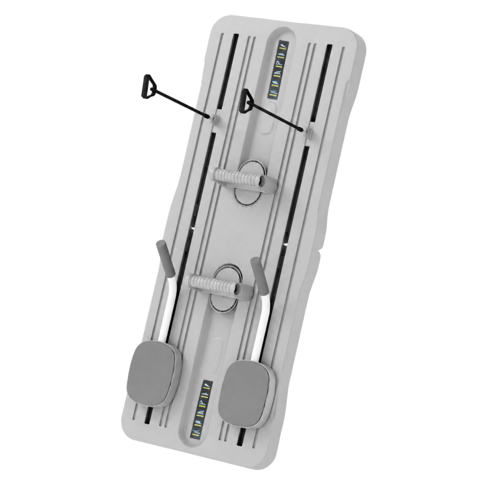 Harilla Fitnessboard mit Gleitpads und Widerstandsbändern leise Fitnessboard mit Widerstandsbändern automatisch rückstellend für Heimfitness, Rückentraining