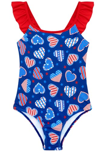 Image of DAXIANG Girls Ruffles One Piece Swimsuits Quick Dry Beach Sport Swimwear Toddler Kids Mermaid Unicorn Bathing Suit 4-10 Years