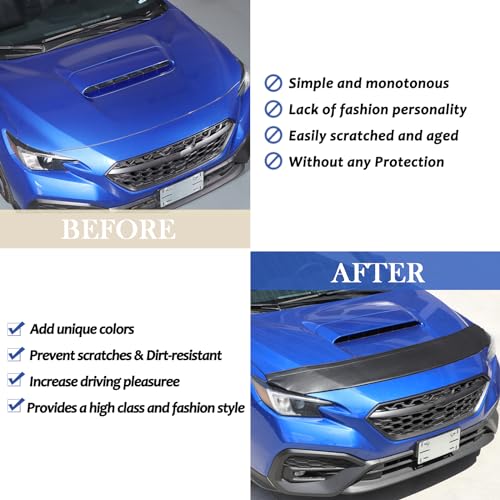 Image of Daeiclru Hood Bra Protector Car Hood Compatible with Subaru WRX 2022 2023, Black Front Cover Mask