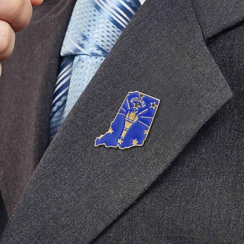 Image of State Shaped Map Lapel Metal Pin Enamel Brooch Keepsake Beautifully Designed for Backpack Hat