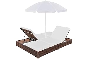 CUSON 2-Person Double Sunbed Lounge for Outdoor Relaxation