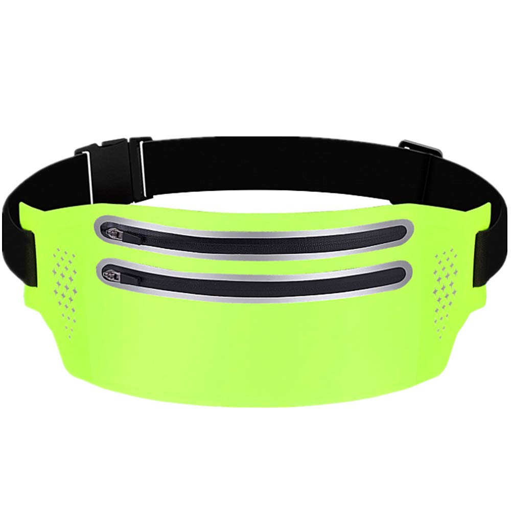 DPLUSWater Resistant Cell Phone Waist Packs for iPhone 12, 12 Pro, 12 Pro Max, X, Xs, Xs Max, Xr, 11,8, 7, 6, Plus Sizes and More! Adjustable Elastic Band & Key Slot (Green)