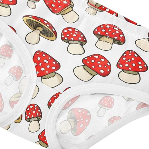 Cotton Toddler Underwear Custom Red White Mushrooms Cute Panties Girl Bright Briefs Undies Kids 2t4