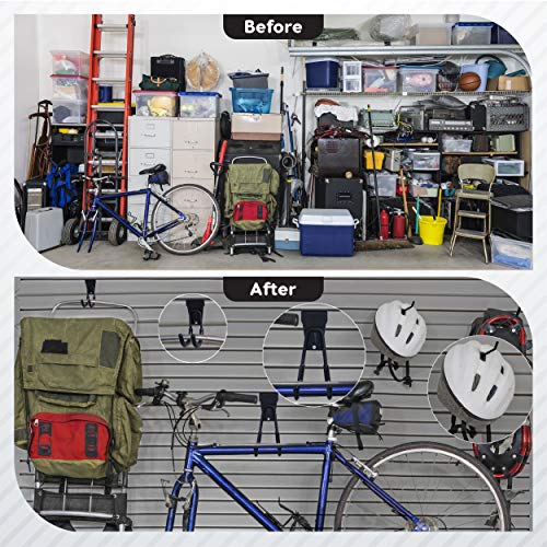 Feller Slatwall Hooks & Hangers - Premium Heavy Duty Slat Wall Hanging Hooks Garage - Multi Size Slatwall Accessories - Used As Proslat Accessories, 20 Pack, Black #TOP2