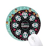 Classification: Mouse pad Skull Rose Happy The Day of the Dead Mouse Pad Jingling Bell Round Rubber Mat