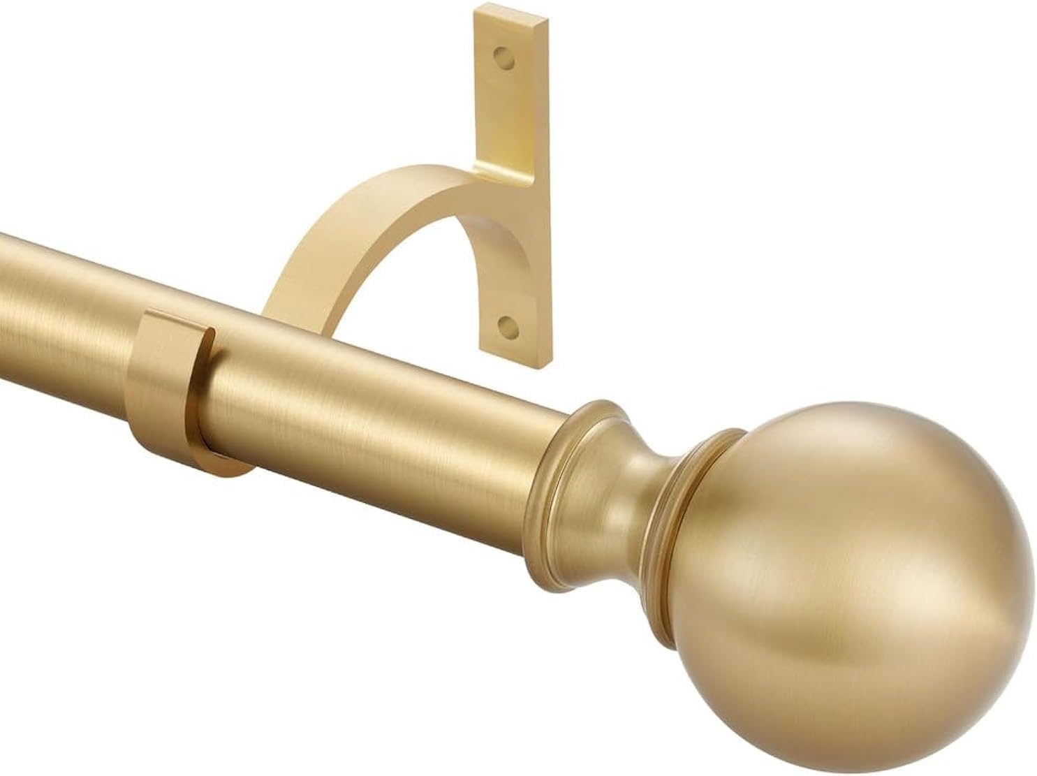 Brushed Nickel Curtain Rods 28 to 120 Inch, Splicing Decorative Curtain Rods with Round Finials, Heavy Duty 1-Inch Telescoping Drapery Rods