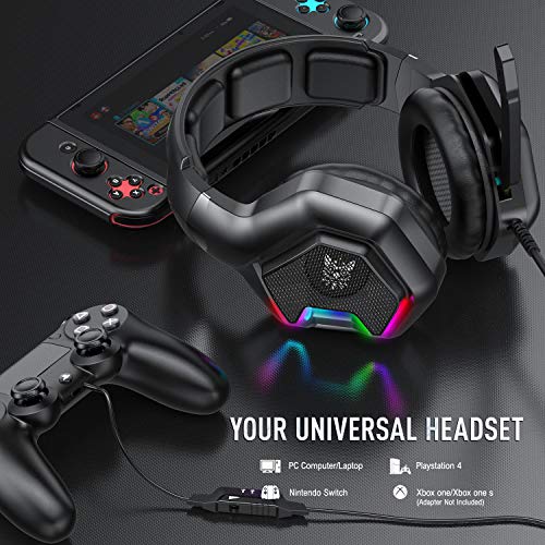 ONIKUMA PS4 Headset -Xbox One Headset Gaming Headset with 7.1 Surround Sound Pro Noise Canceling Gaming Headphones with Mic 