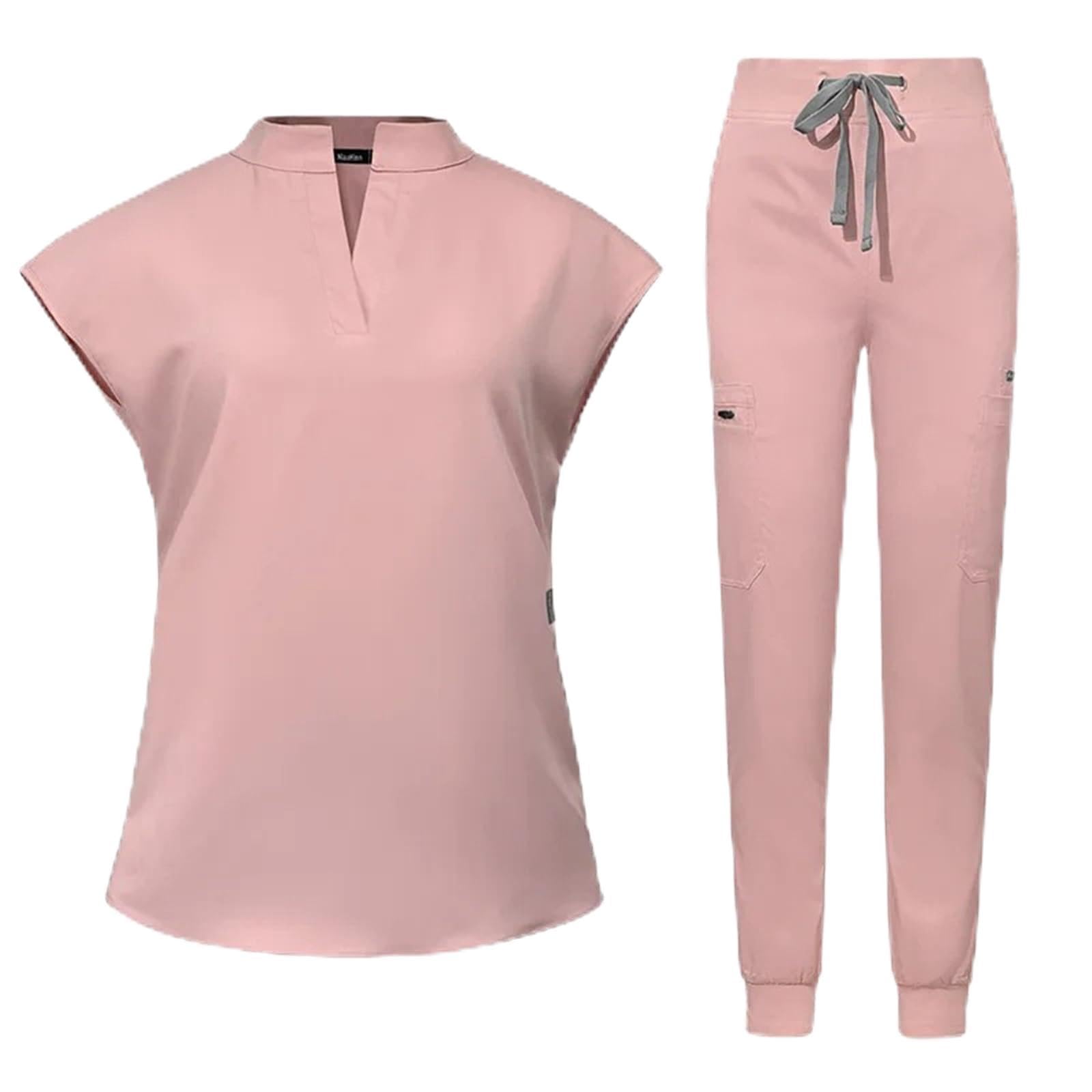 Kasacks Damen Pflege Damen Scrubs Top Langarm, Uniform for Krankenschwester-Arzt, Spa-Hautpflege-Klinik-Tuniken