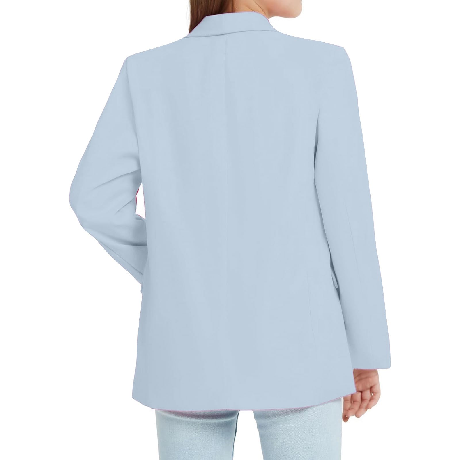 Ragazze Manica Lunga Sciarpa Vestito Formale Giacca Apertura Frontale Tasca interna Per Bambini Manicotti Donne