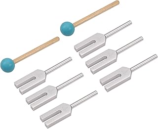 KVSERT 8Pcs Aluminum Angel Crystal Tuning Fork 4096Hz/4160Hz/4225Hz Energy Tuning Fork