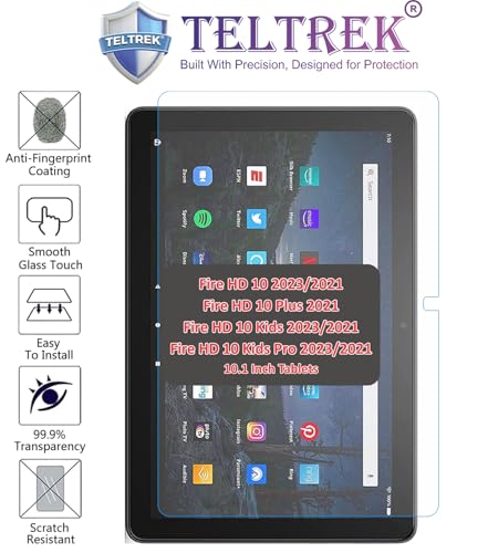 Image of Screen Guard Designed For Amazon Fire HD 10 /Fire HD 10 Plus /HD 10 Kids /HD 10 Kids Pro (2023 /2021, 13th /11th Gen) 10.1 Inch Nano Fiber PET Tempered Glass Screen Protector
