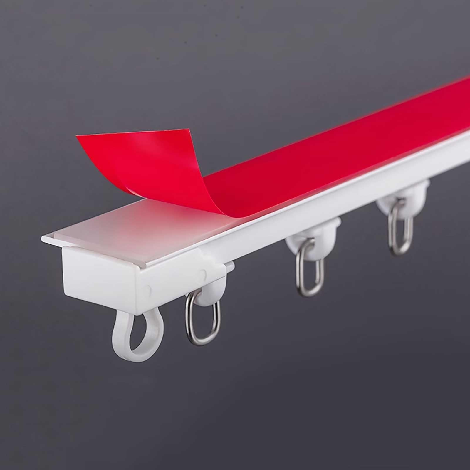 No Drill Curtain Rod Curtain Tracks Ceiling Wall Mounted Adhesive Curtain Rod Ceiling Curtain Track Self Adhesive Curtain Track For Living Room Bedroom Drop Ceiling Shower(2.2m(7.2ft))