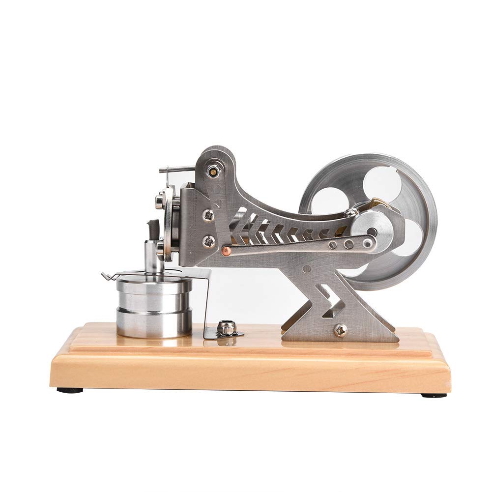 Mumusuki Motore Stirling in Legno + Metallo, Motore Stirling Ad Aria a LED Modello Generatore di Corrente Elettrica Educazione Divertente per Dimostrazione e Ricerca