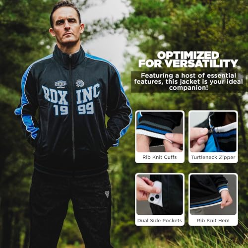 RDX Upper Jacket Jumper, Zip up Track Suit Turtle Neck Unisex Top, Boxing Training, Dual Zipper Utility, Warm Comfort Fit Rib-knit Elasticated Cuff for Sports Jogging Running, Men Women Home Gym - Image 3