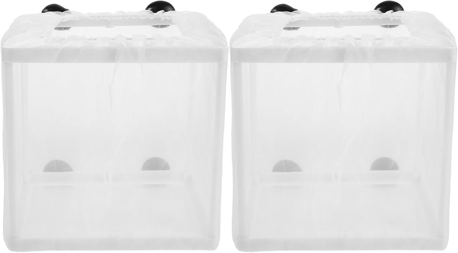 2pcs Aquarium Floating Breeding Box Fish Fry Incubation Container | Plastic White Build, Reusable Portable Design, Easy Observation for Fry and Fish