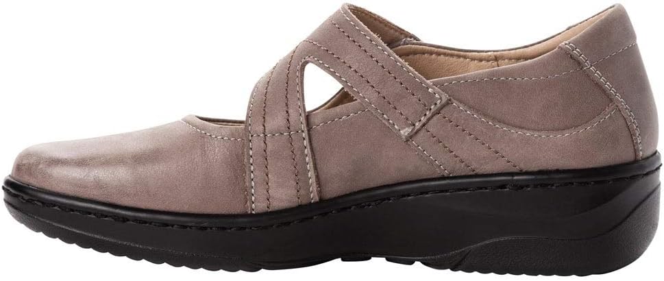 Propét Women's Golda Mary Jane Flat, Grey, 9 XX-Wide US