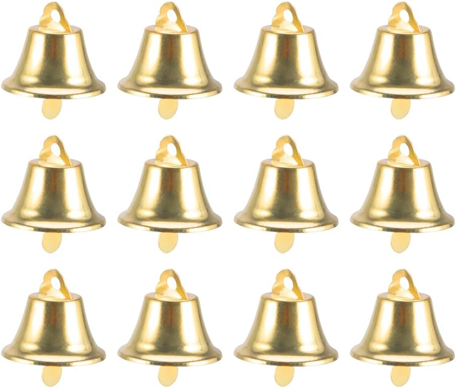 Tofficu 120pcs Christmas Tree Bell, Christmas Craft Bell, Pet Pendant, Gold s, Rustic Craft, Tree Pendant, Xmas Jingle, Jingle, Horn, Door Jewelry
