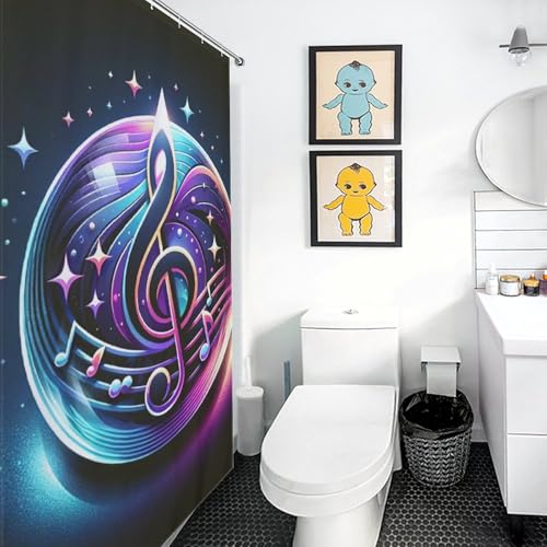 Rideau de douche note musicale lavable en machine 152x183 cm
