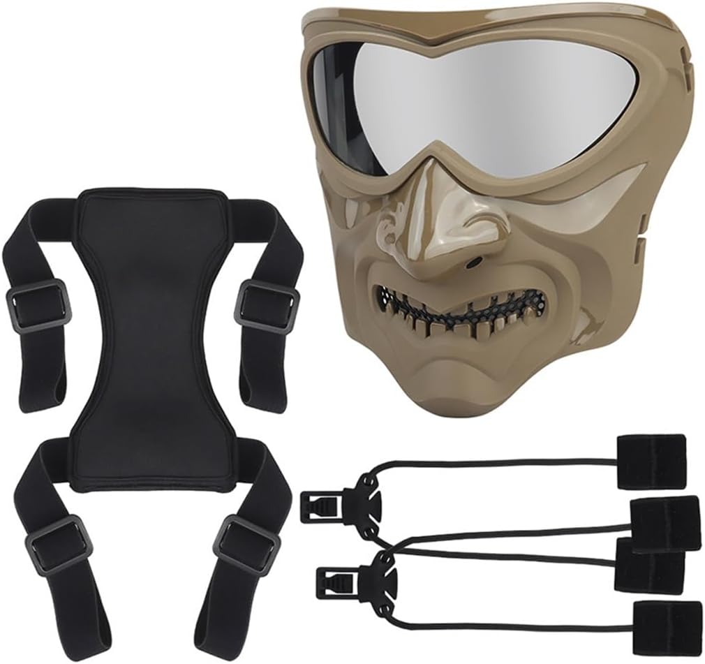 Camouflage Knight Mask Full Face Protection Tactical Equipment Mask Halloween Dress Up Film and Television Props (Color : CP)