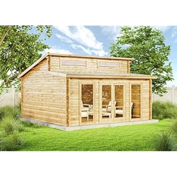 Carlsson Alpholz Gartenhaus Narvig B Aus Massiv Holz Geratehaus Mit 40 Mm Wandstarke Garten Holzhaus Inklusive Montagematerial Gerateschuppen Grosse 500 X 500 Cm Pultdach Amazon De Garten