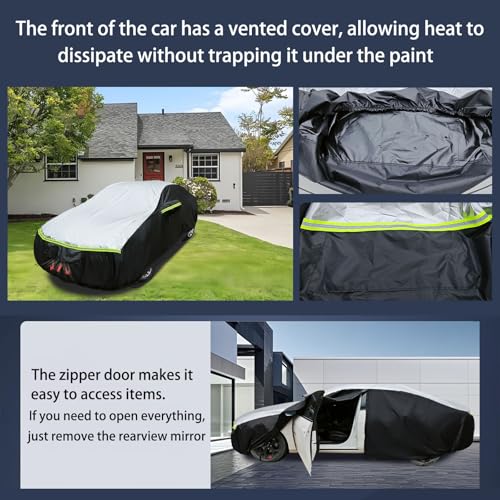 Image of Car Cover Waterproof All Weather Tear-Resistant, Durable and Sun-Protective, Suitable for NissanSentra, Honda Civic, Kia K3 /K4, Toyota Corolla, Hyundai Elantra, Fit Sedan Length (178-186 inch)