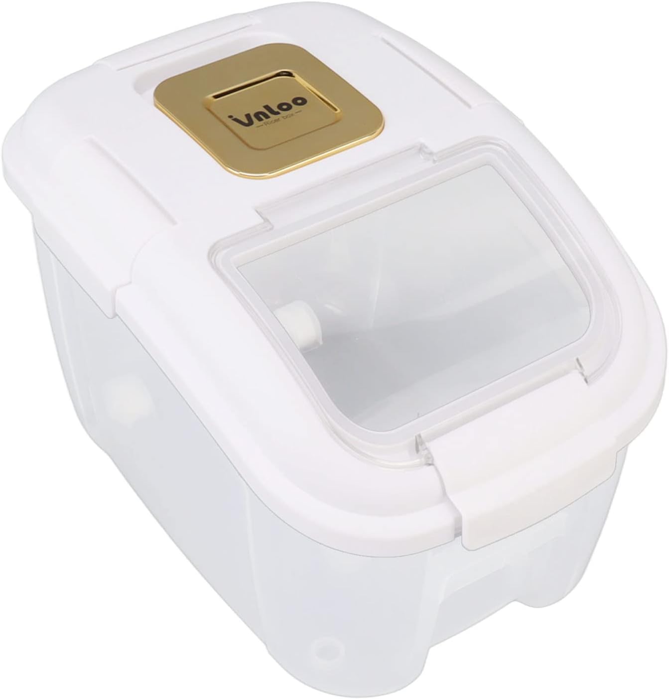 Zetiling Airtight Rice Storage Container, Bulk Food Contain Ner Bin with Measuring Cup, for Rice Flour Cereal Pet Food Storage (White #11)