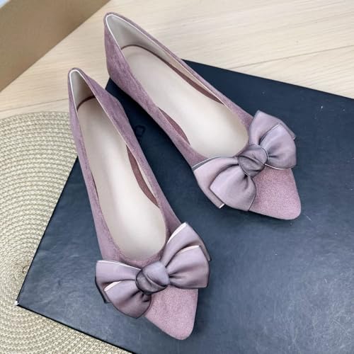 SAILING LU Bow-Knot Ballet Flats for Women Pointed Toe Rhinestones Dress Shoes Comfort Lightweight Loafers2
