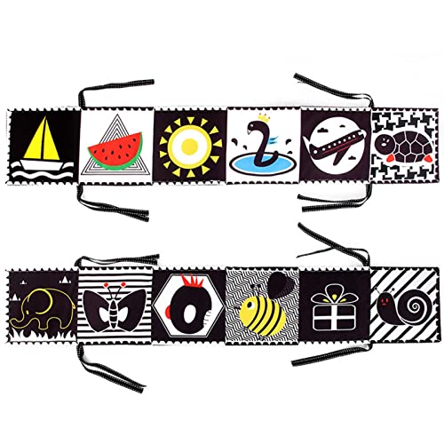 Livro macio de alto contraste preto e branco para bebês – Livro d...