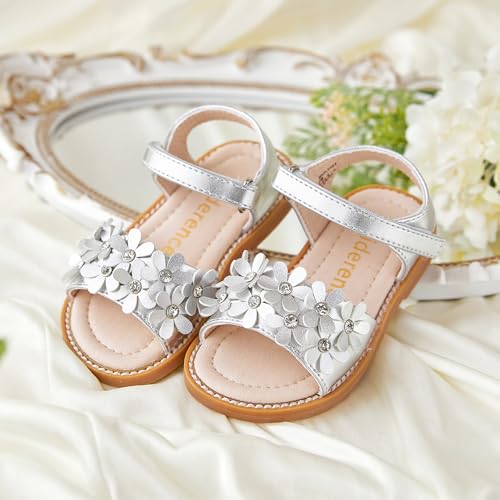 Image of Kiderence Toddler Flower Girl Sandals Open Toe Dress Shoes Wedding Party