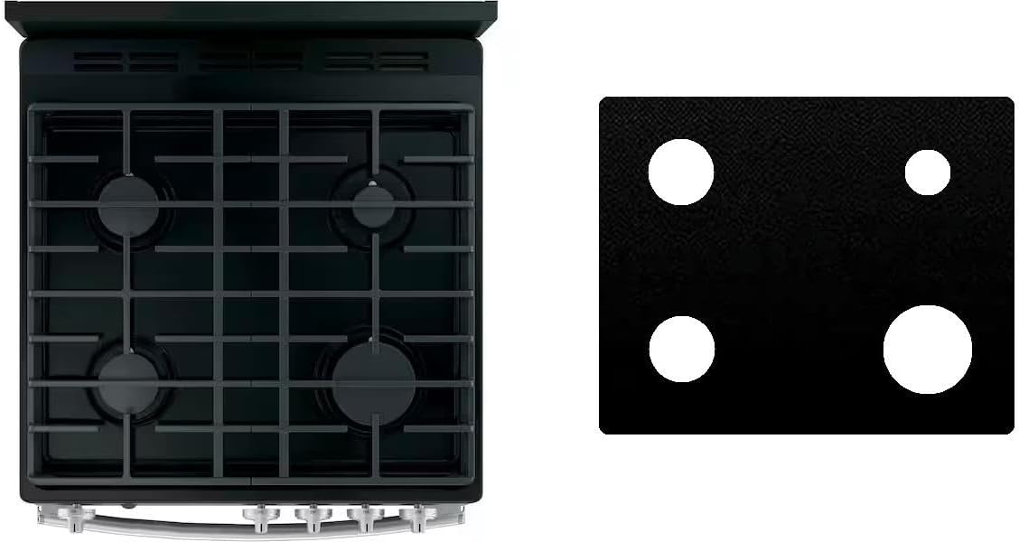 Custom Fit Reusable Burner Liner for General Electric GE Gas Range Stove Protect Your Stovetop with this Splatter Guard Cover - JGAS640RMSS
