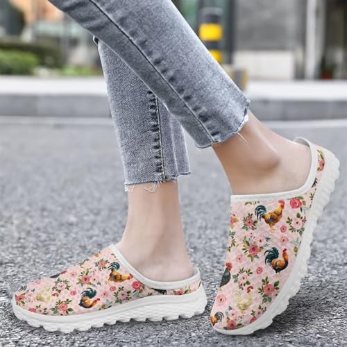 Howilath Women's Backless Slip on Mesh Sneakers Shoes Ladies Round Toe Comfortable House Slippers Open Back Design3