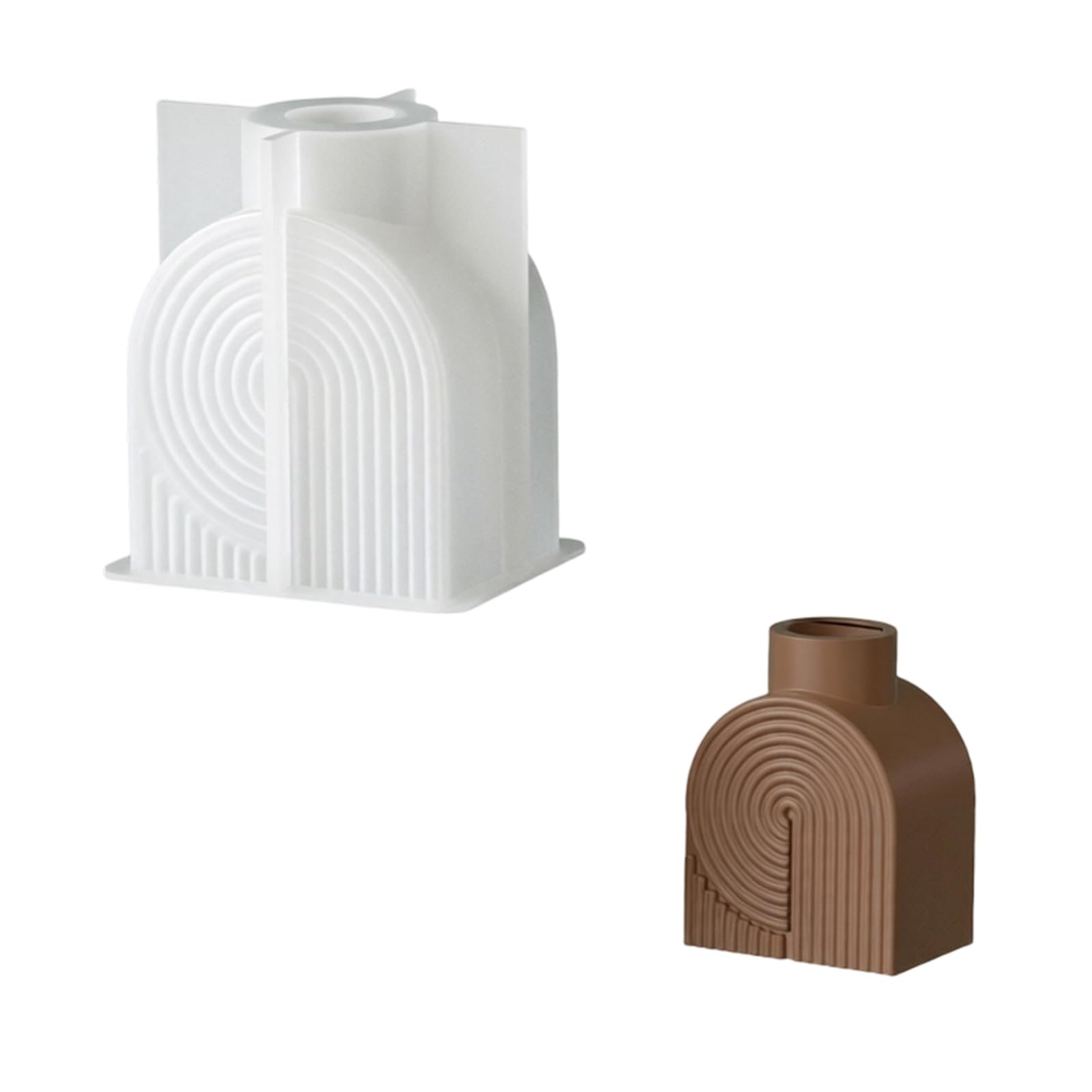 Tsophreniq Decorative Vase and Holder Silicone Mold, Geometric Casting Form for Resin Wax Cement Home Decor Geometric Silicone Casting Mold Vase Holder Resin Wax Cement Plaster Home
