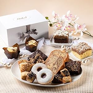 Sympathy & Get Well Gift Box – Sweet Bereavement Assortment: Gourmet Chocolate Chip Cookies, Fudge Brownies, Linzer, Muffins, Crumb Cakes, Rugelah – Ideal for Birthdays & Condolences