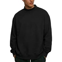 Wyeysyt Mens Mock Neck Sweatshirt Casual Fleece Lined Pullover Long Sleeve Fall Winter Basic Loose Top