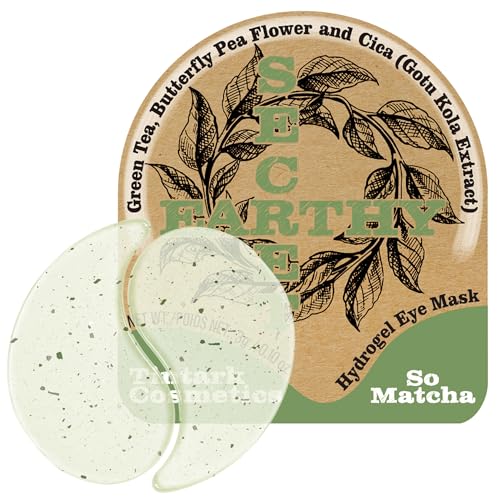 SoMatcha Hydrogel Eye Mask 28 pares, parches debajo de los ojos con lavanda, té verde, extracto de mariposa y centella, hialuronato de sodio para la retaza, inflamación y envejecimiento, antioxidante