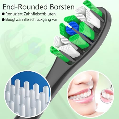 Qitizu Ersatzbürsten Kompatibel mit Philips Sonicare Elektrische Zahnbürsten, 16er Bürstenköpfe Aufsteckbürsten für Sonicare 3100 4100 5300… – Ansicht 6