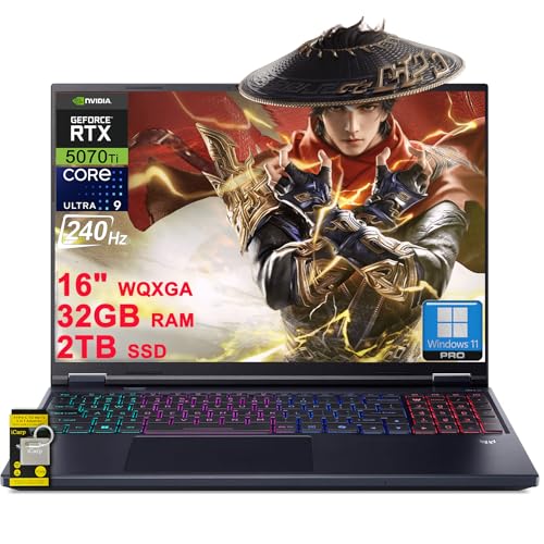 Image of acer Predator Helios Neo 16S AI Gaming Laptop 16 inch WQXGA OLED 240Hz (100% DCI-P3) Intel 24-core Ultra 9 275HX 32GB DDR5 2TB SSD GeForce RTX 5070 Ti DLSS4 (Up to 992 AI Tops) Win11Pro ICP Hub