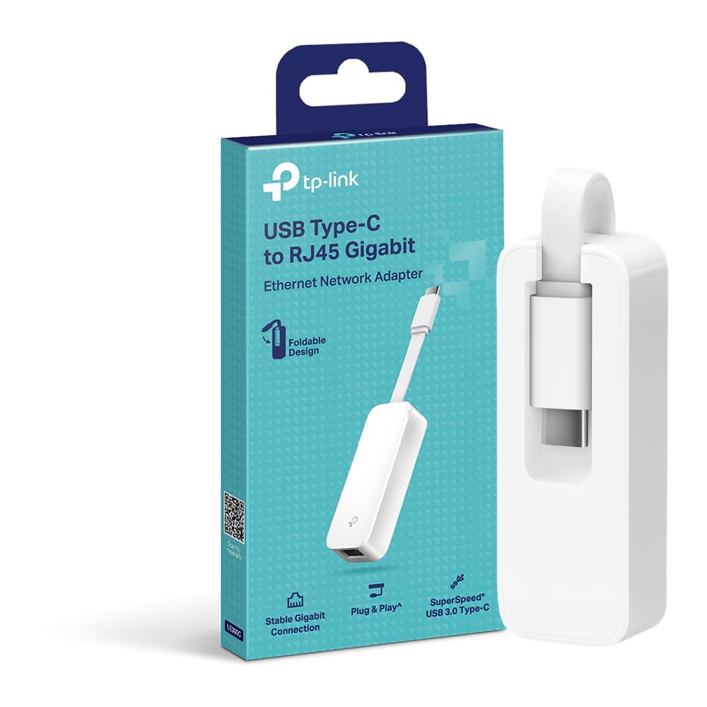 TP-Link UE300C - Adaptador USB-C a Ethernet, Puerto Gigabit 10/100/1000Mpbs, USB 3.0, Plug & Play, Ultra Compacto, Compatible con Windows, MacOS, Linux, Chrome OS